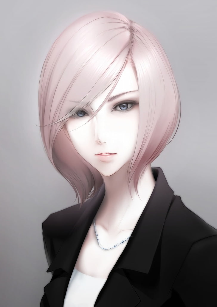 anime, anime girls, original characters, business suit, short hair