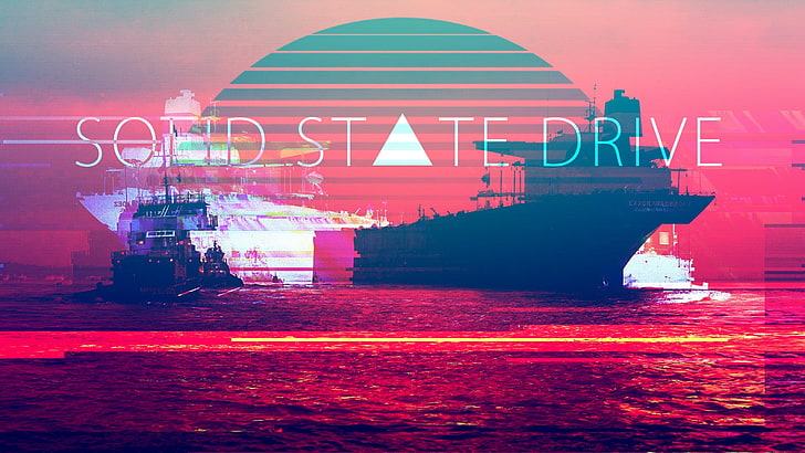 Hd Wallpaper Solid State Drive Text Vaporwave 1980s Artwork