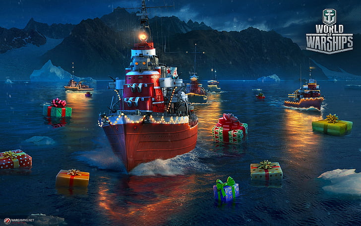 battleship, christmas, festival, holiday, military, noel, season, HD wallpaper
