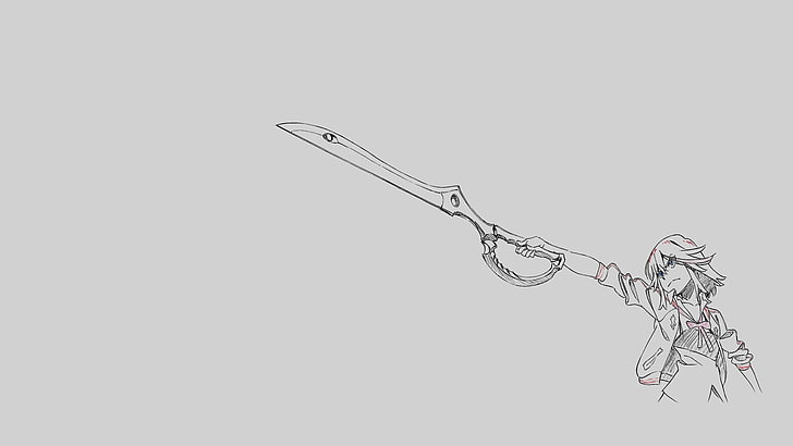 HD wallpaper: sketched drawing of anime character holding sword, Kill la  Kill | Wallpaper Flare