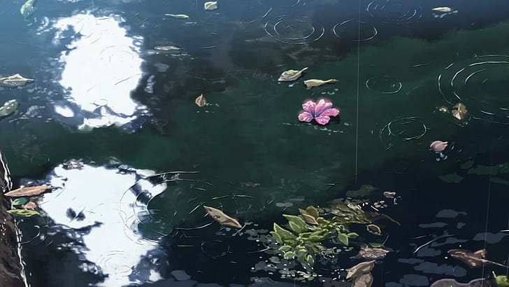 The Garden of Words, water, flowers, Makoto Shinkai, sunlight, HD wallpaper