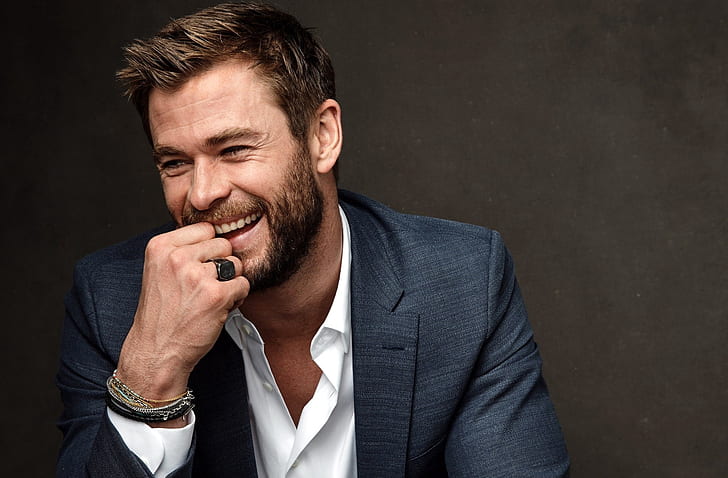 smile, male, actor, Chris Hemsworth, HD wallpaper