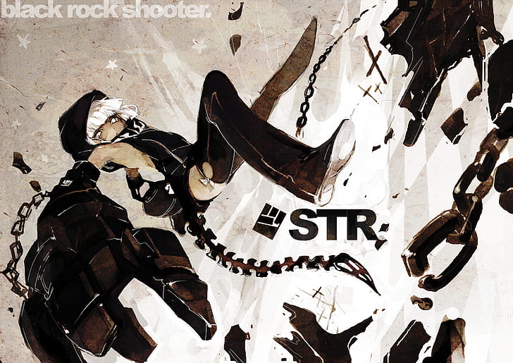 anime girls, Black Rock Shooter (series), dress, Strength (Black Rock Shooter), HD wallpaper