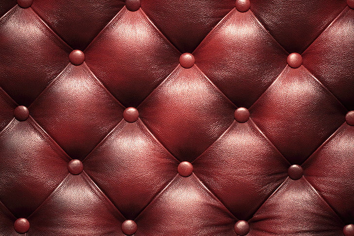 tufted red leather surface, luxury, upholstery, sofa, upholstered, HD wallpaper