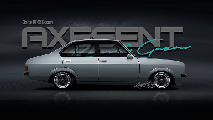 Axesent Creations, render, Ford Escort MkII, British cars, mode of transportation, HD wallpaper