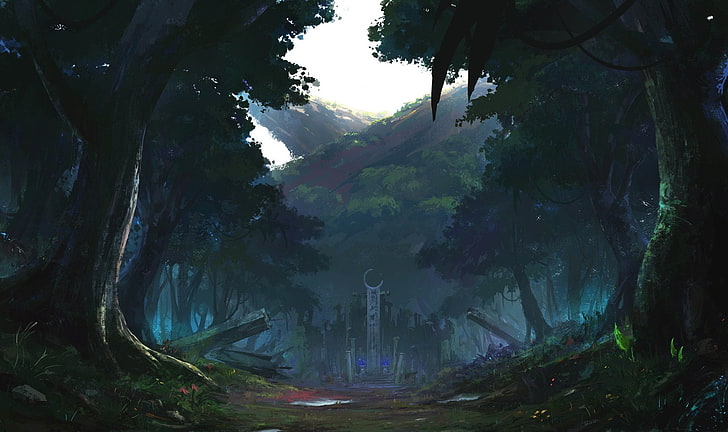 HD wallpaper: Anime, Original, Dark, Forest | Wallpaper Flare