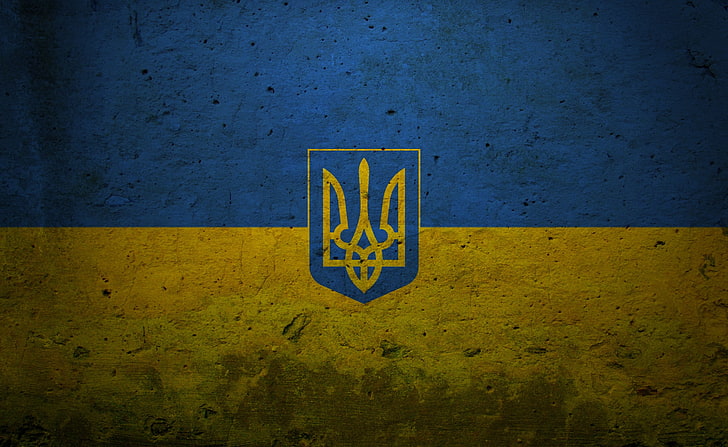 Grunge Ukraine   Presidential Flag, blue and yellow flag digital wallpaper, HD wallpaper