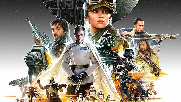 Star Wars, Rogue One: A Star Wars Story, AT-AT Walker, Baze Malbus, HD wallpaper