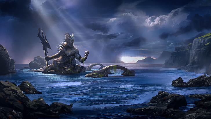 God of War Ascension Poseidon, HD wallpaper