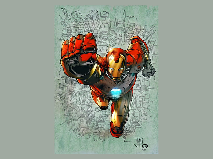 Iron Man HD, ironman painting, comics