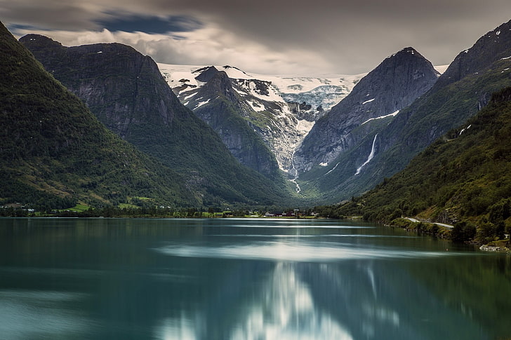 Norway, Jostedalsbreen National Park, glaciers, nature, water, HD wallpaper
