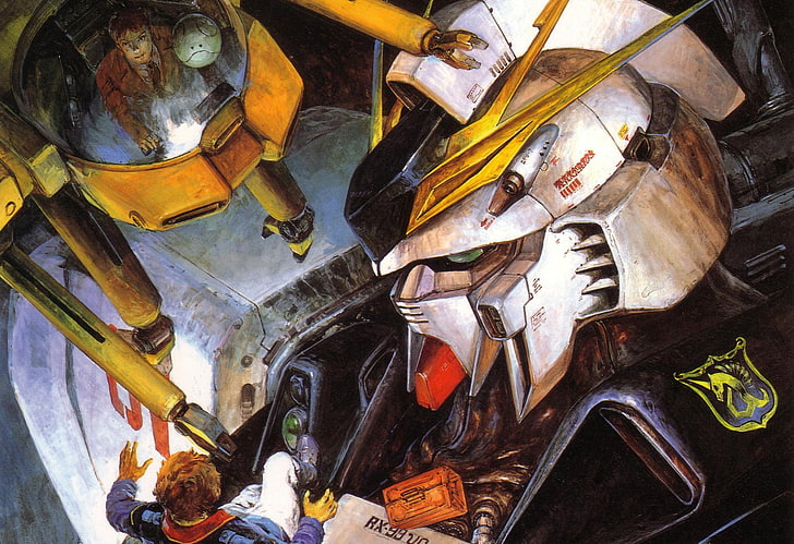 anime, Mobile Suit Gundam, high angle view, still life, indoors