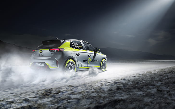 Opel, Corsa, 2020, electric rally car, rally electric car, Opel Corsa-e Rally, HD wallpaper