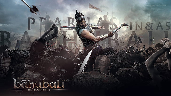 Prabhas Bahubali, smoke - physical structure, group of people, HD wallpaper