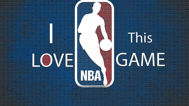 NBA logo wallpaper, basketball, communication, sign, text, western script, HD wallpaper