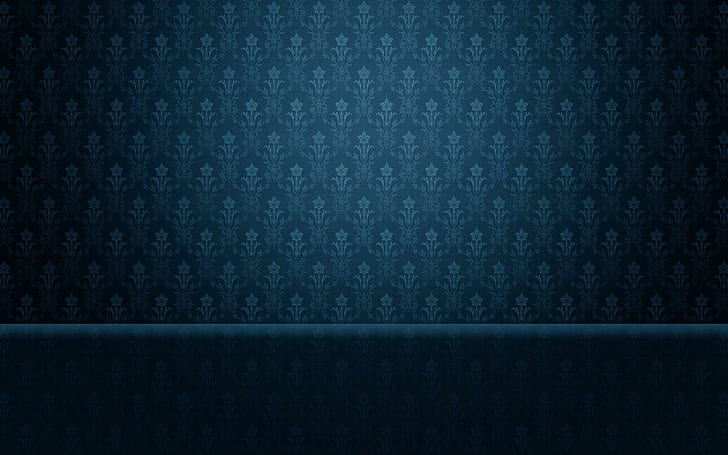 Premium Vector  Vintage blue wallpaper with baroque ornamentation seamless  vector background damask pattern
