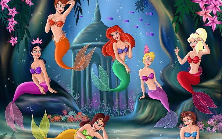 HD wallpaper: Princess Ariel And Her Sisters, Disney Little Mermaid digital  wallpaper | Wallpaper Flare