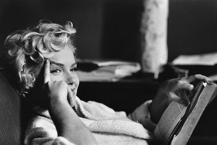 Marilyn Monroe, vintage, actress, blonde, monochrome