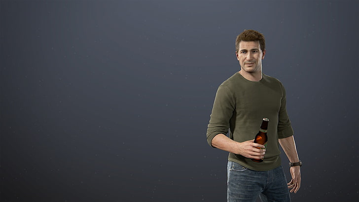 man wearing olive-green long-sleeved shirt clip-art, Uncharted 4: A Thief's End, HD wallpaper
