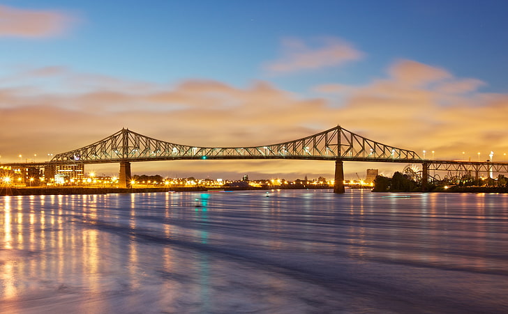 Jacques Cartier Bridge crossing the Saint..., Canada, Quebec