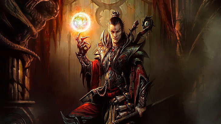 male game character illustration, Diablo, Diablo III, video games
