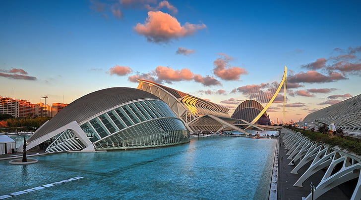 Spain, Valencia, the architectural complex, The city of arts and Sciences, HD wallpaper