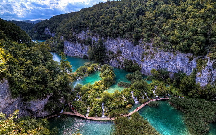 nature, landscape, river, Plitvice National Park, Plitvice Lakes National Park, HD wallpaper