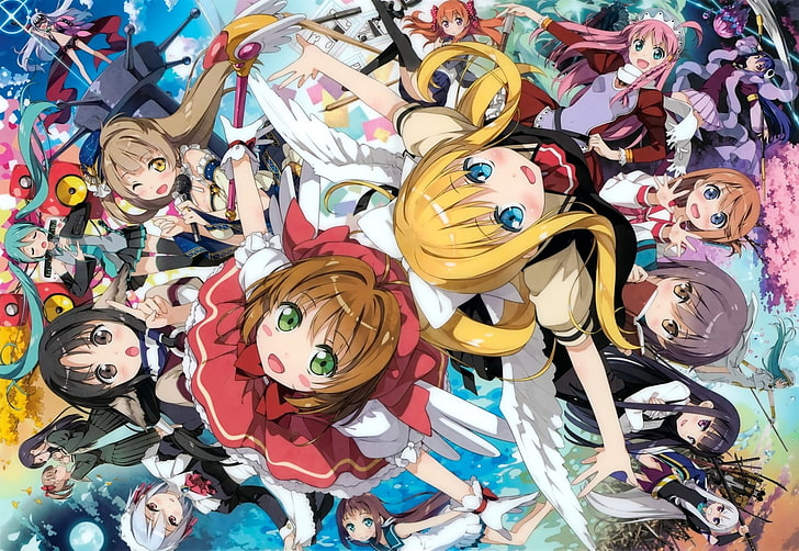 assorted anime chacaters, Nagi no Asukara, Love Live!, Hatsune Miku