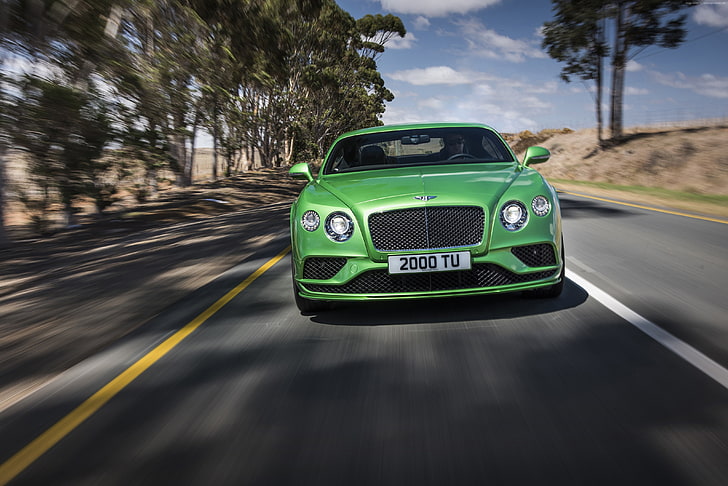 luxery, green., coupe, bentley continental gt speed, HD wallpaper