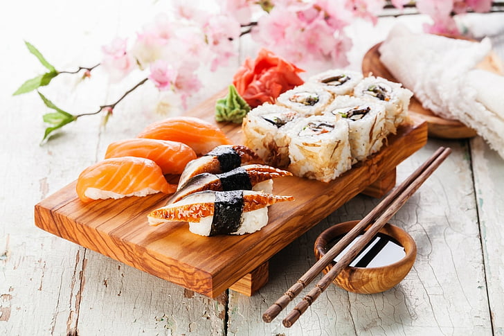 Food, Sushi, Fish, Rice, Seafood, Still Life, HD wallpaper