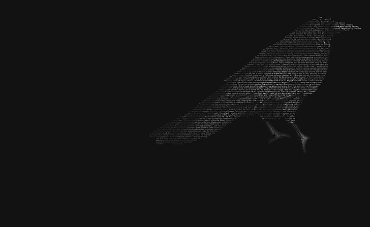 HD wallpaper: Raven Typography, black crow, Artistic, copy space, black  background | Wallpaper Flare