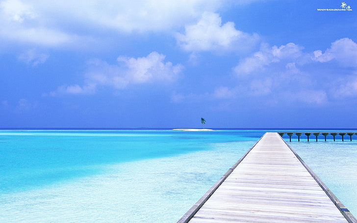 sea, landscape, tropical, water, sky, cloud - sky, blue, scenics - nature, HD wallpaper