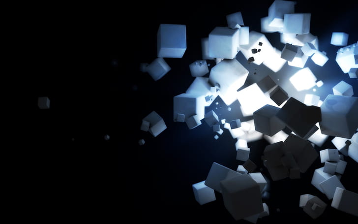 Black Box Abstract HD, white ice cube, digital/artwork, HD wallpaper