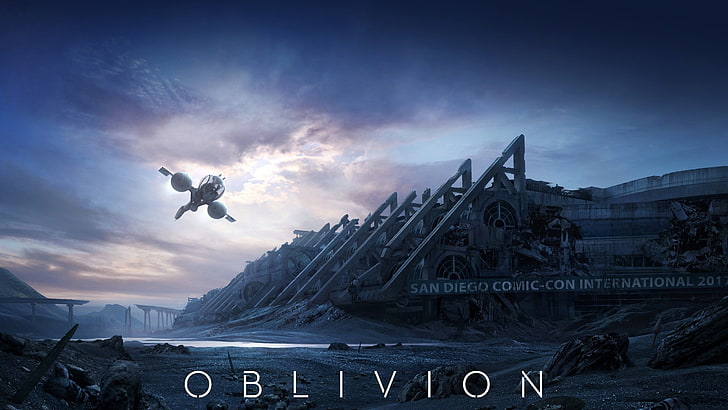 Oblivion poster, Oblivion (movie), movies, sky, cloud - sky, one person