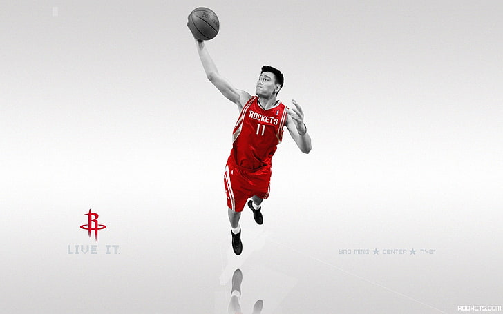 Yao Ming, NBA, basketball, Houston, Houston Rockets , sports, HD wallpaper