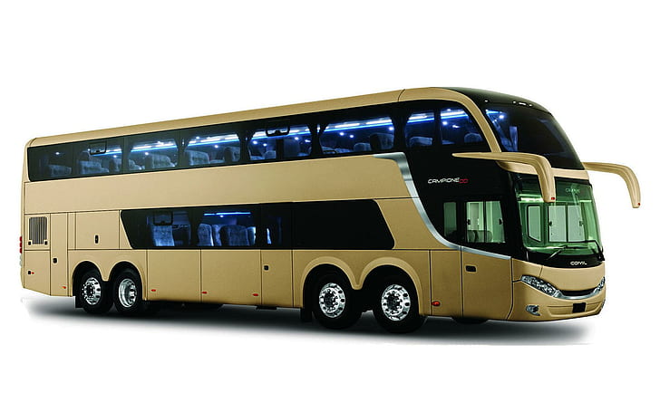 2012 Comil Campione DD, yellow double decker bus, cars, 1920x1200, HD wallpaper