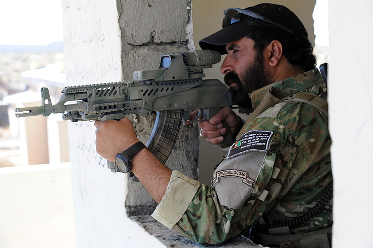 Afghan Border Police, aiming, modified AMD-65, HD wallpaper