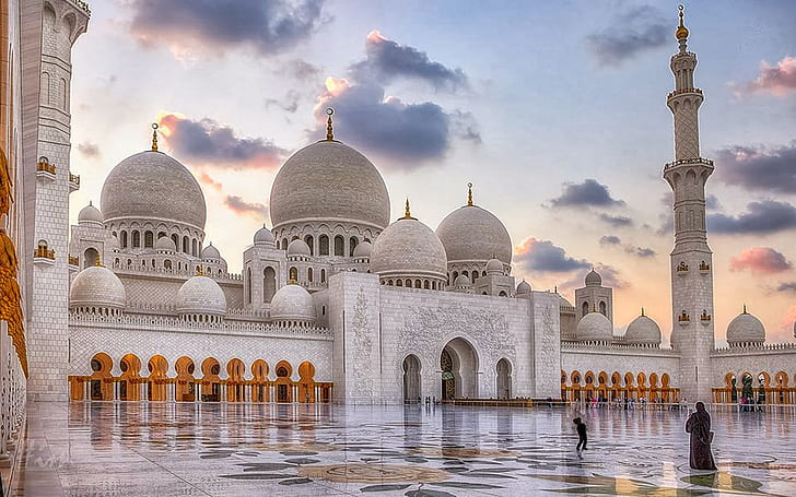 United Arab Emirates Sheikh Zayed Mosque In Abu Dhabi Desktop Wallpaper Hd For Your Computer 1920×1200