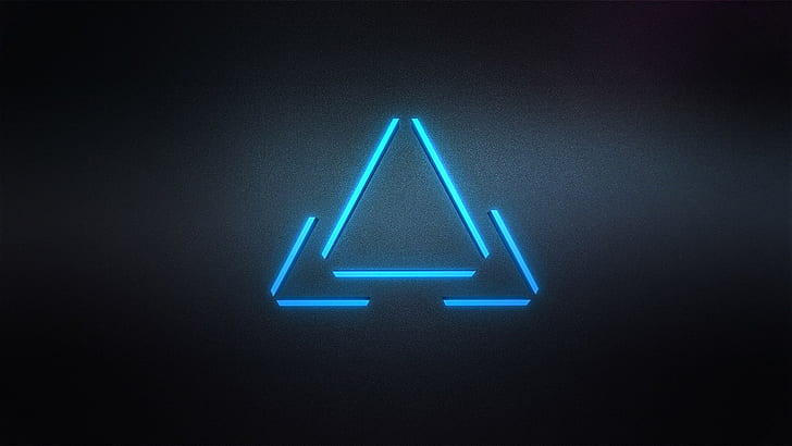 Triangle, Digital Art, Minimalism, light-blue triangular artwork