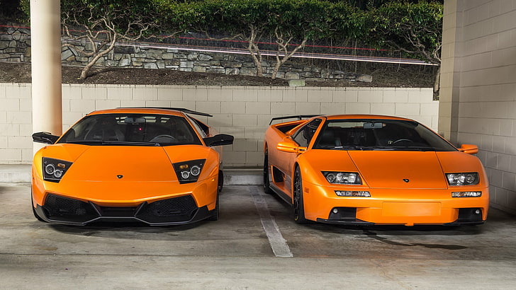 Lamborghini, Lamborghini Murcielago, Lamborghini Diablo, orange, HD wallpaper