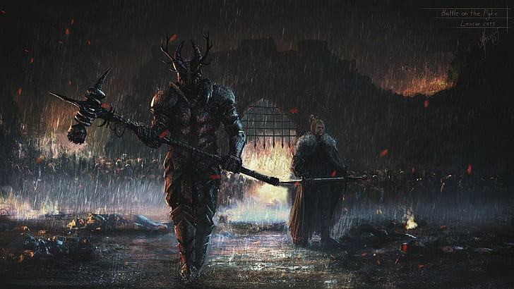 monster standing carrying bottle axe wallpaper, Game of Thrones