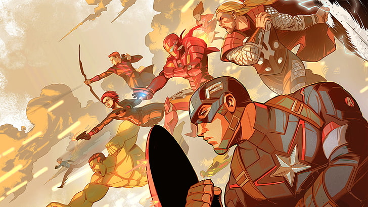 HD wallpaper: Avengers cartoon illustration, The Avengers, Captain America  | Wallpaper Flare