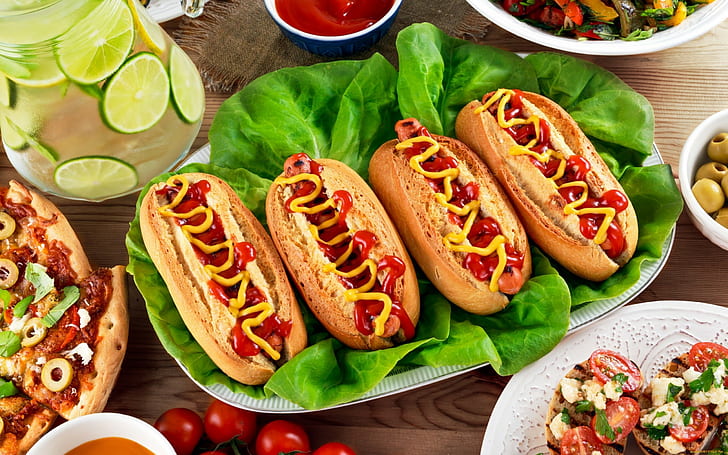hot dogs, food, HD wallpaper