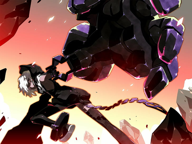 Black Rock Shooter, Strength (Black Rock Shooter), anime girls, HD wallpaper