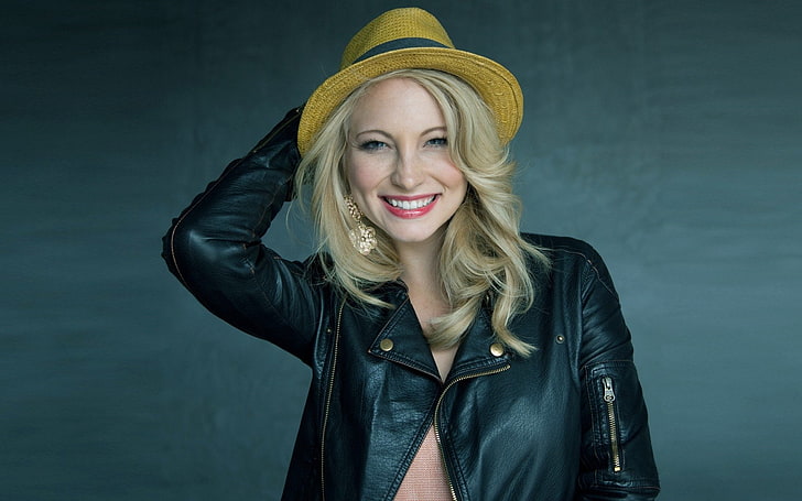Actresses, Candice Accola, Blonde, Blue Eyes, Hat, Smile, HD wallpaper