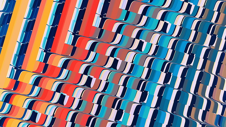 multicolored background, yellow, orange, cyan, blue, white, abstract, HD wallpaper