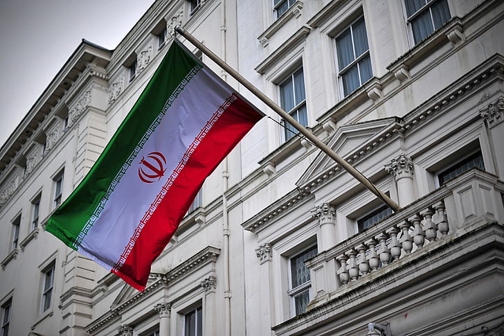 Iran, flag, building, HD wallpaper