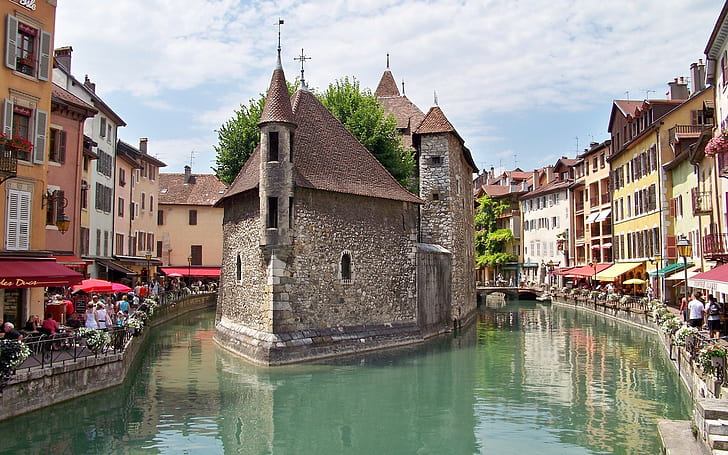 France, canal, Annecy, HD wallpaper