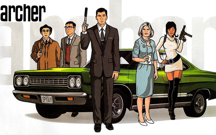 Archer (TV show), men, women, males, group of people, adult