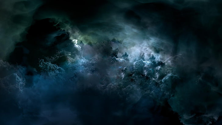 night sky, clouds, stormy, smoke - physical structure, dark, HD wallpaper